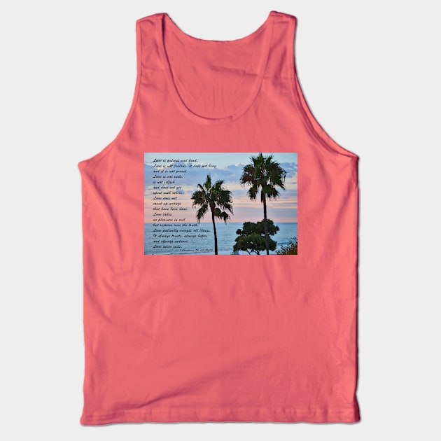 Love Is Patient: Ocean Palm Trees Tank Top by KirtTisdale